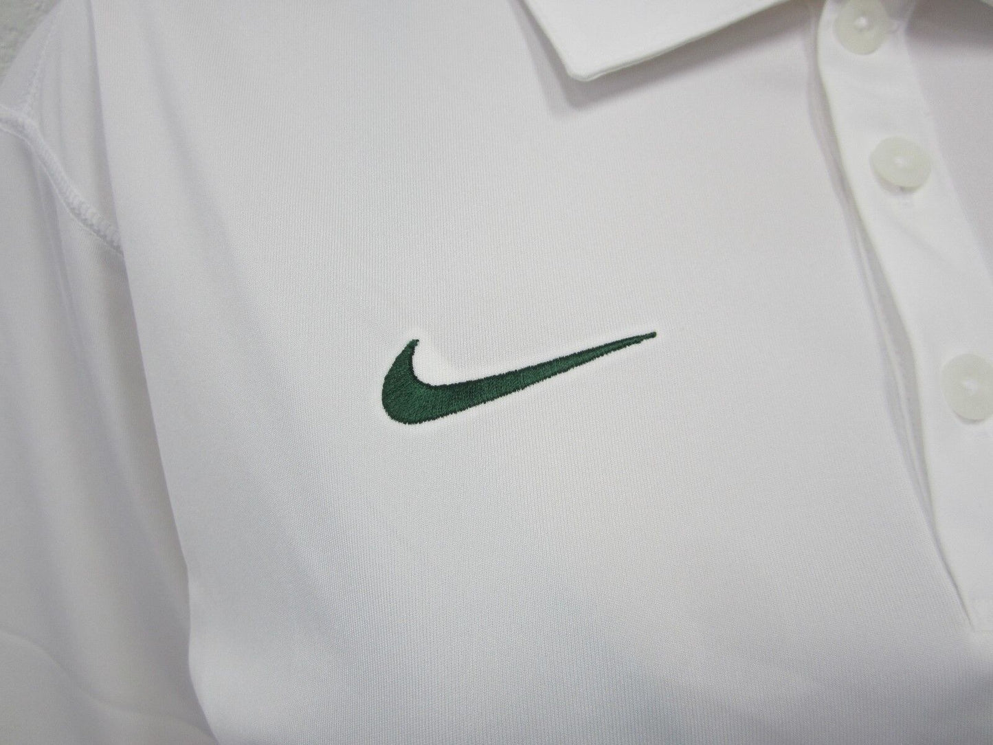 NWOT Baylor Unisex Adult Nike Dri Fit Short Sleeve Polo White Shirt Size Medium