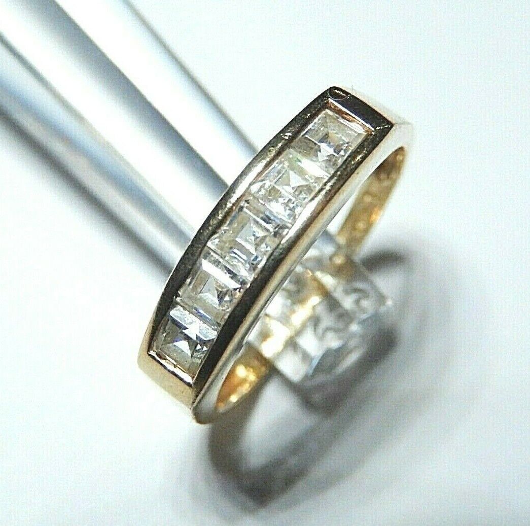 14K Yellow Gold .50ct CZ Wedding Band Bridal Anniversary Ring Sz 7.25