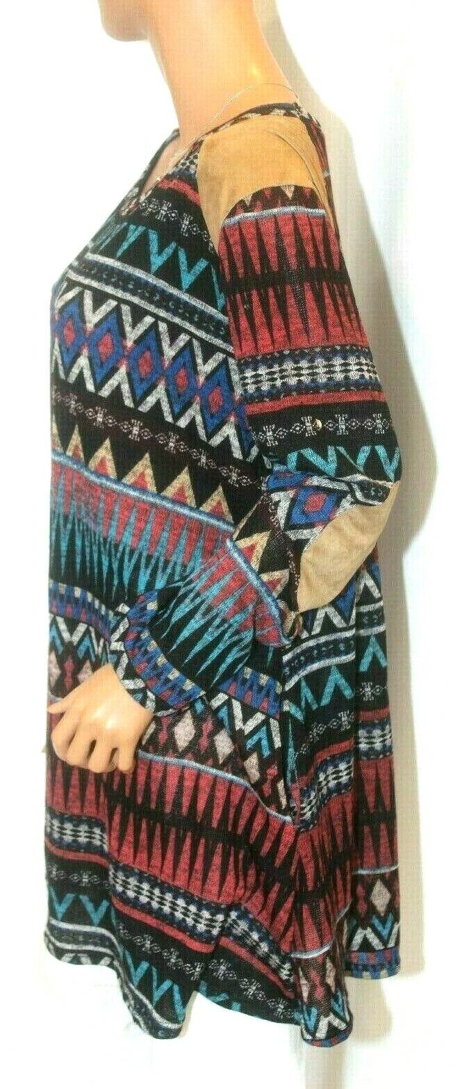 *NWT* $42.  CAVENDER'S Women’s Pullover Knit Top  Multicolor Southwest Sz 2X