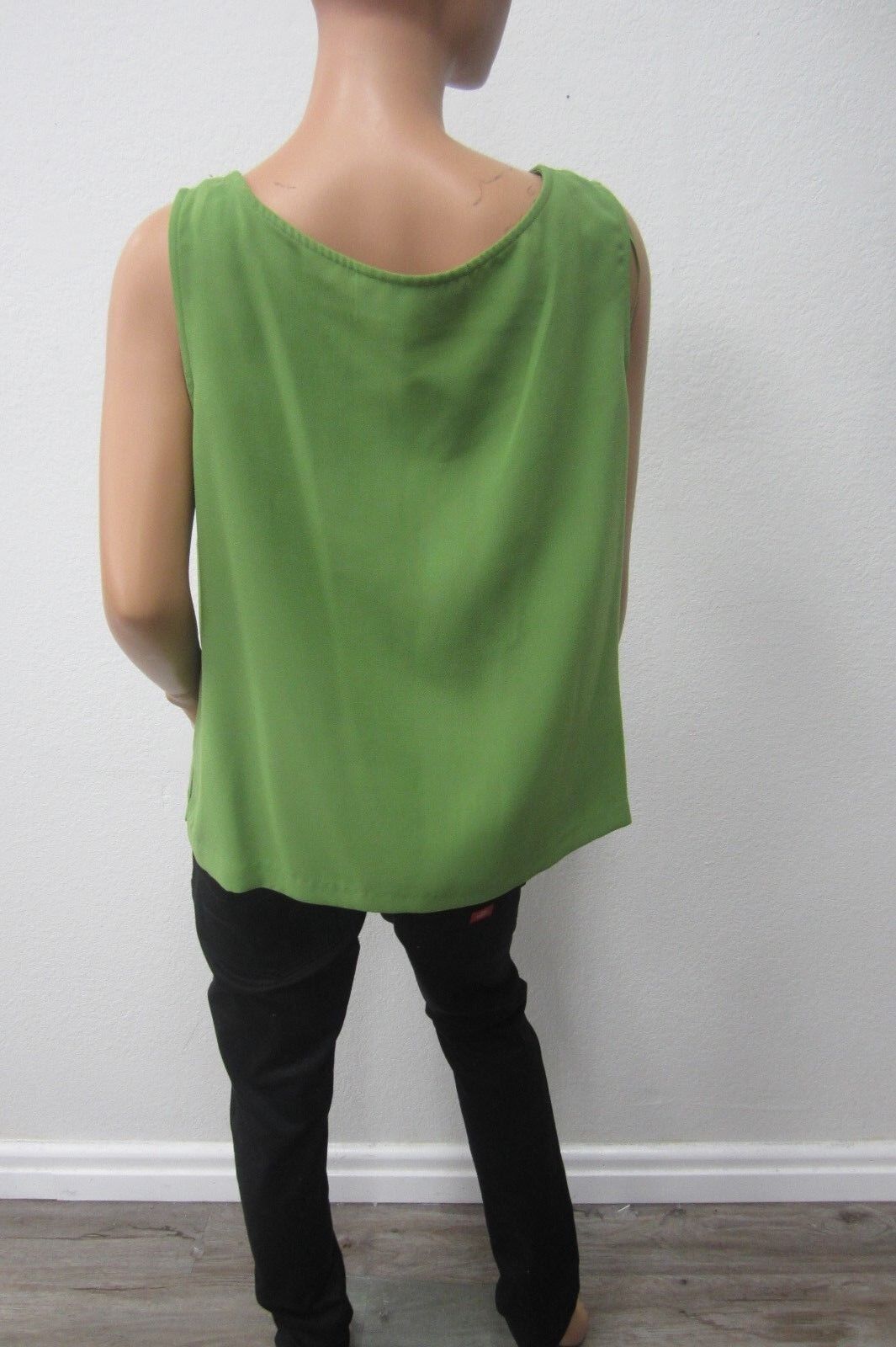 MAXIE KLEIN COLLECTION New York GREEN BEADED NECK TANK BLOUSE  TOP SZ 18W