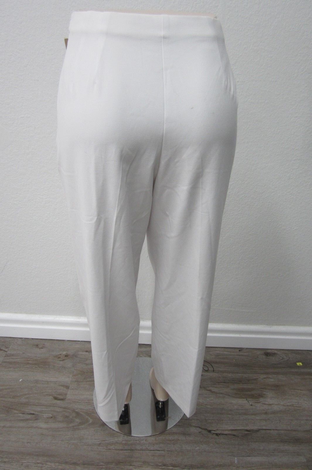NWT Coldwater Creek  Holly Fit  White Lined Straight Leg Pants SZ 16 x 28.5" L