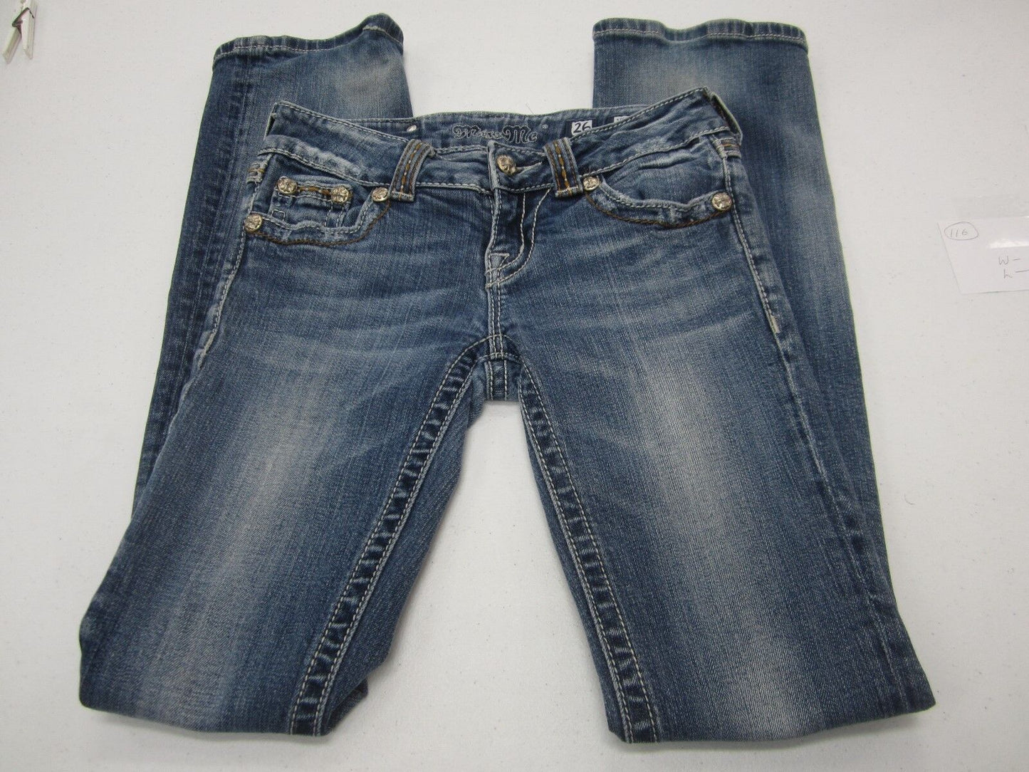NICE Miss Me Boot Cut Jeans  JPW5078 Medium Blue Flap Pocket Size 26 x 32