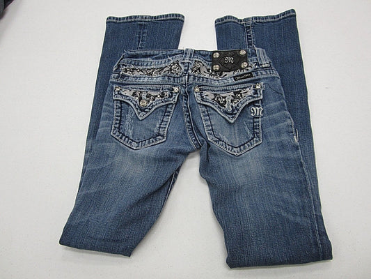 VERY NICE Miss Me Jeans JP5002-21 Boot Embellished Dove Size W26 x L34