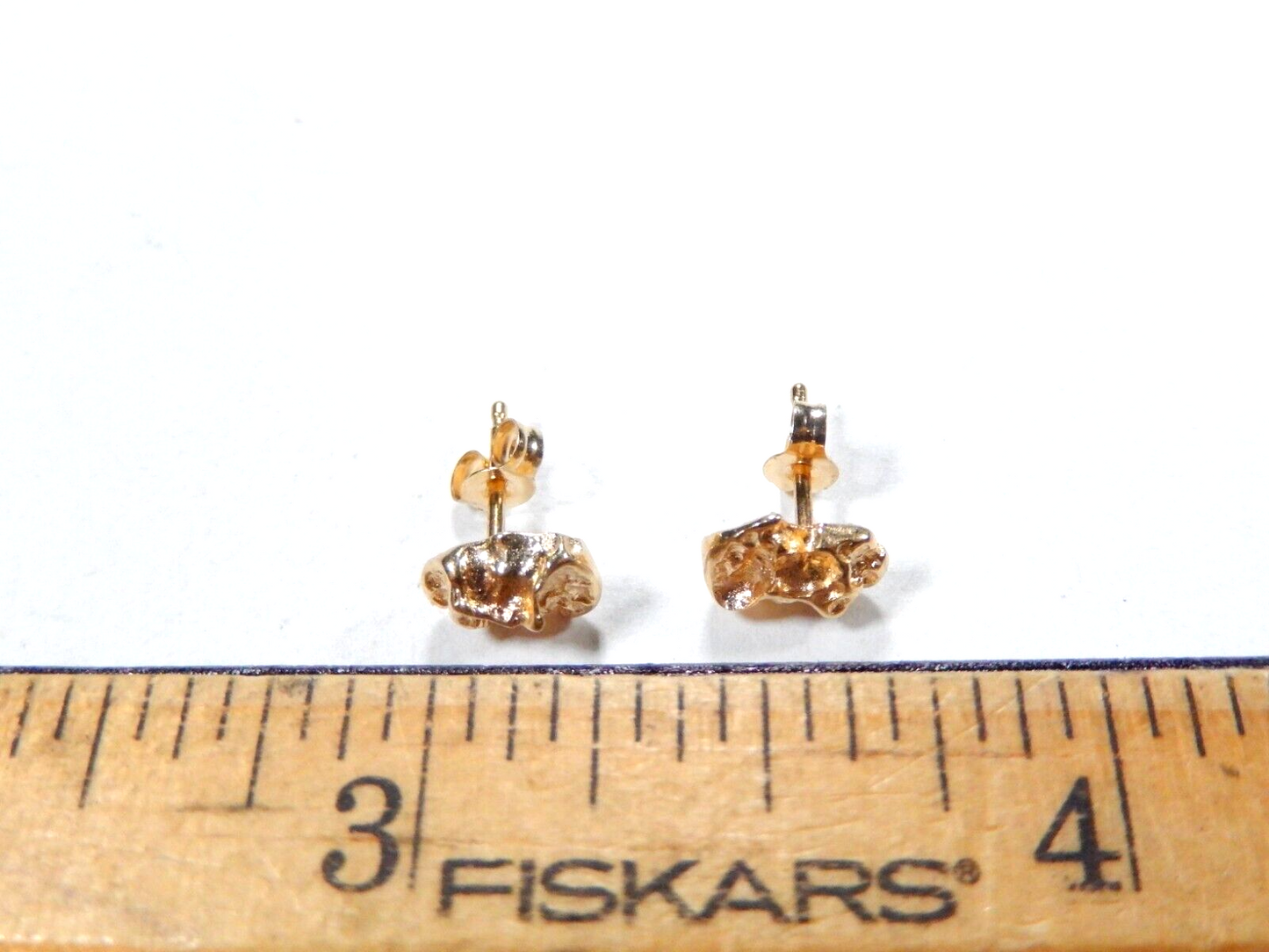 14K Yellow Gold Nugget Style Stud Earrings