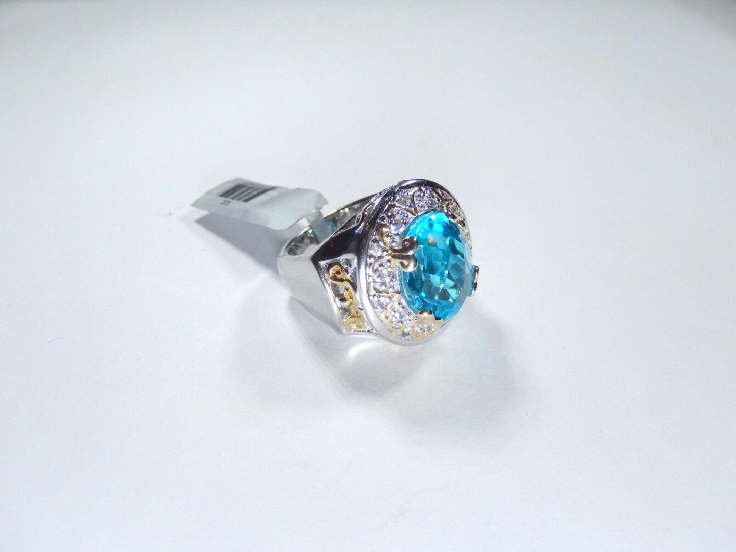 Michael Valitutti NH 12.0 CT BlueTopaz Gemstone Sterling Silver 15gm RING Sz 6.5