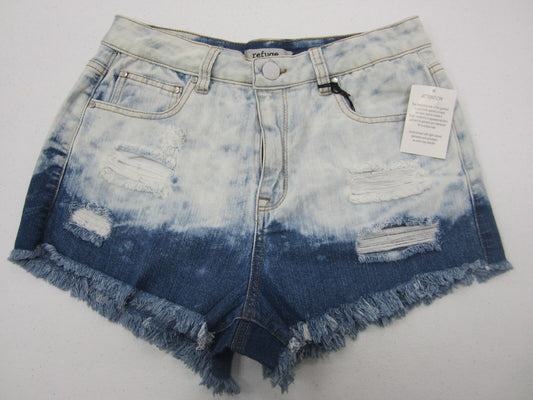 NWT Refuge Distressed Button Denim Short Cheeky HiRise Charlotte Russe Size 6