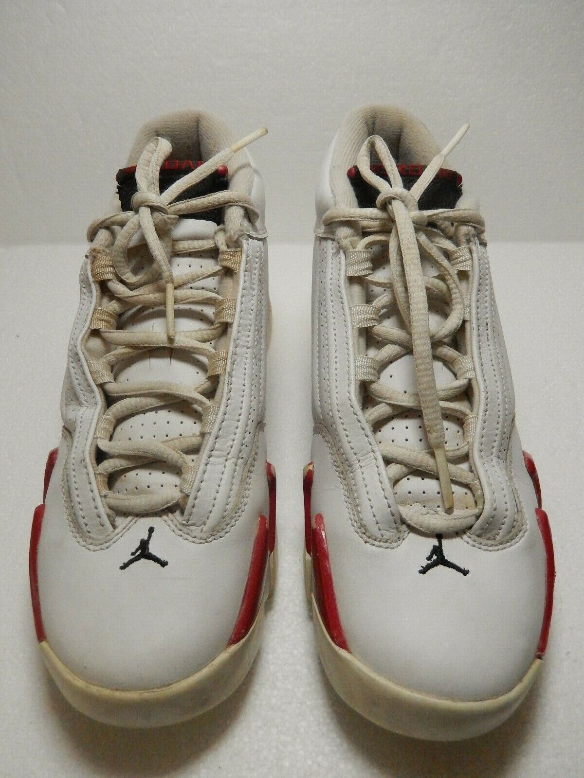 2011 Nike Air Jordan 14 XIV Retro GS Candy Cane White Red Size 5.5Y (487524-101)