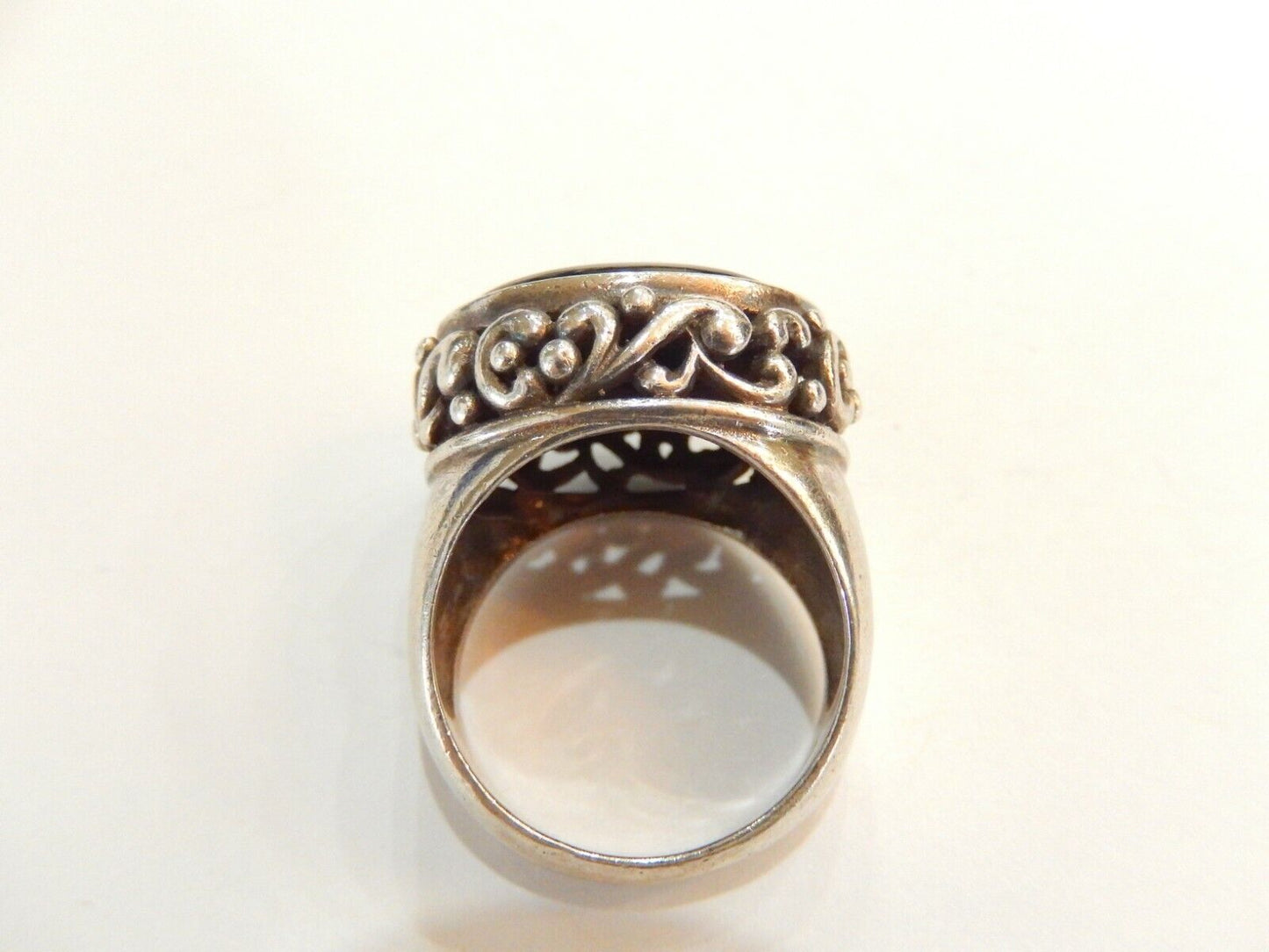 *VINTAGE*  STERLING SILVER BLACK ONYX SOUTHWEST STYLE RING SIZE 8.5