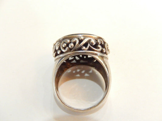 *VINTAGE*  STERLING SILVER BLACK ONYX SOUTHWEST STYLE RING SIZE 8.5