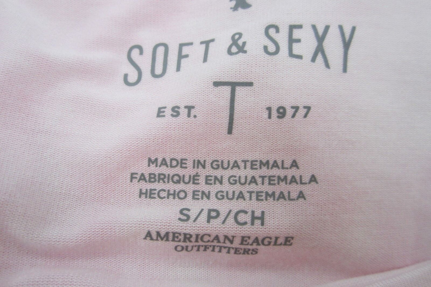 *NWT*  American Eagle Soft and Sexy Short Sleeve Pink Wash  Top Size S/P