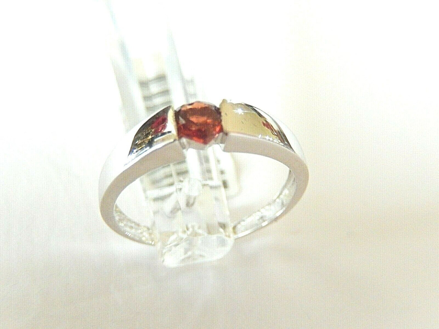 *NWT* 10K White Gold Solitaire Heart Shaped Citrine Gemstone Ring Size 6.75