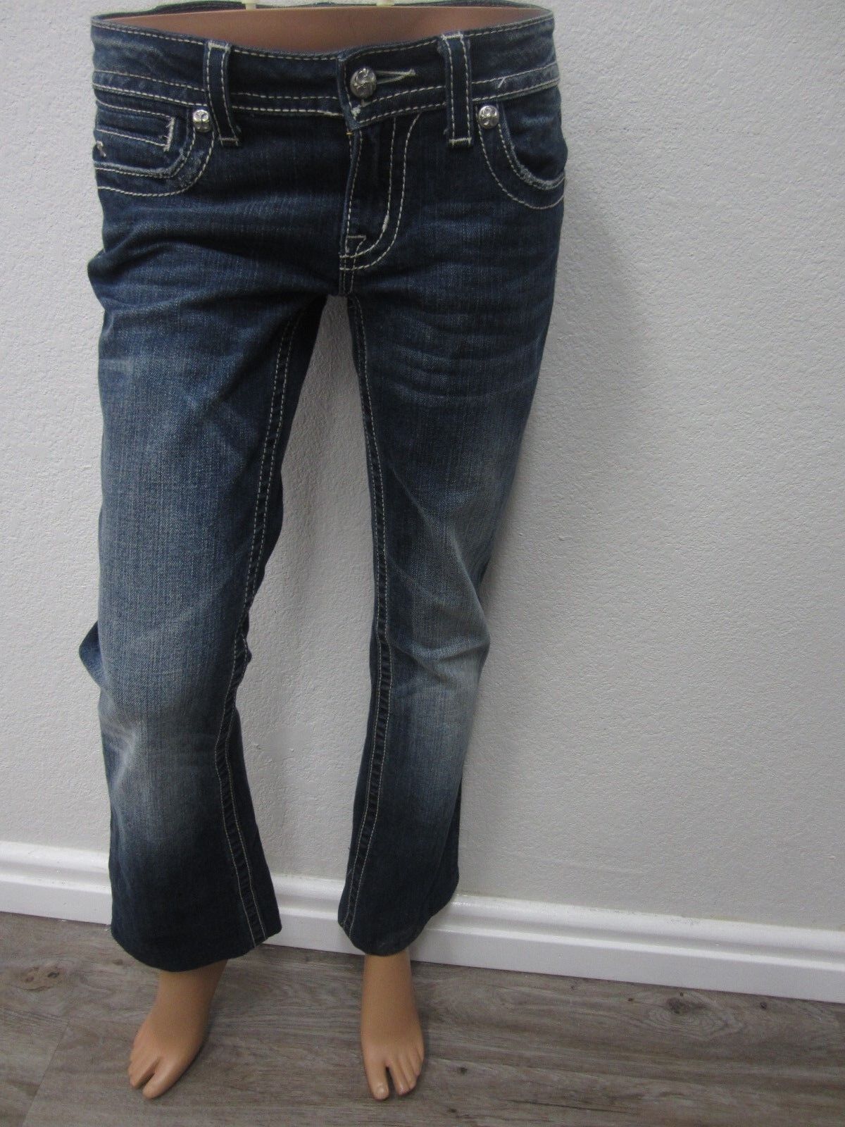 NWOT  Miss Me Women's Cross Rhinestone Bling JP5370B Boot Cut Jeans Sz 27 X 29