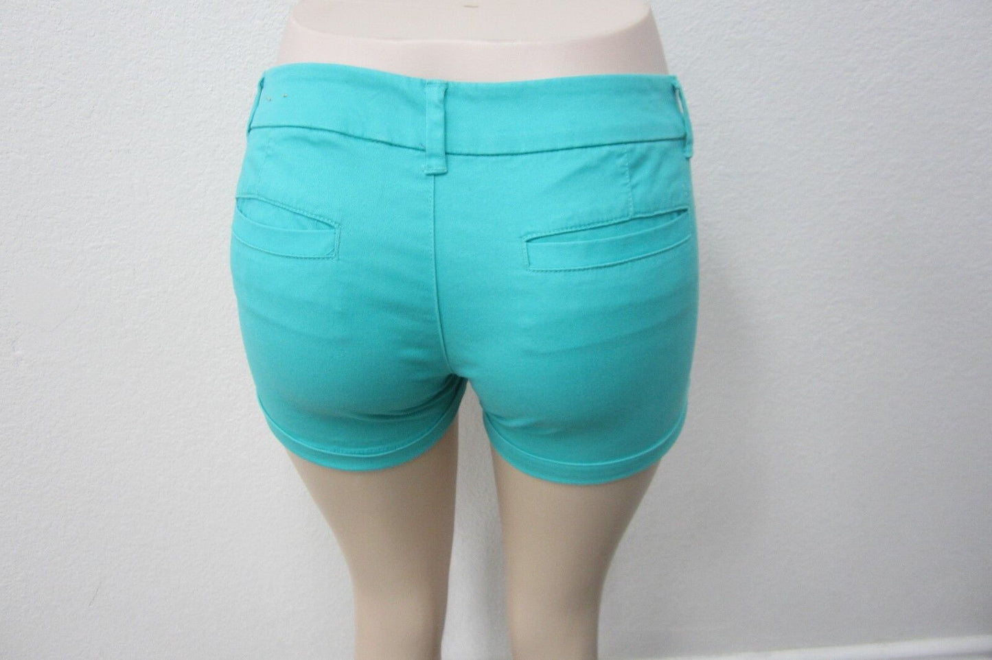 NEW $35 American Eagle Midi Stretch Cuffed Mini Shorts Teal Blue Size 2