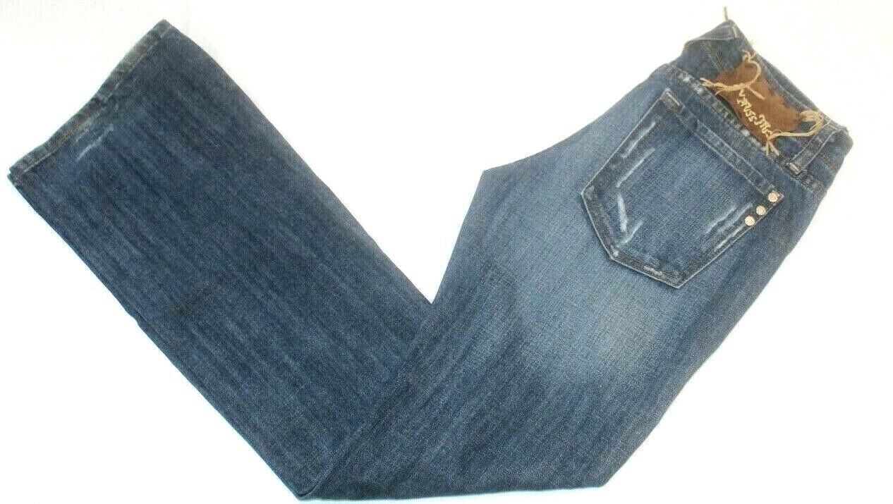 Miss Me JP4344  Distressed Flared Jackson Med Wash Denim Jeans Sz 27 (28 x 33)