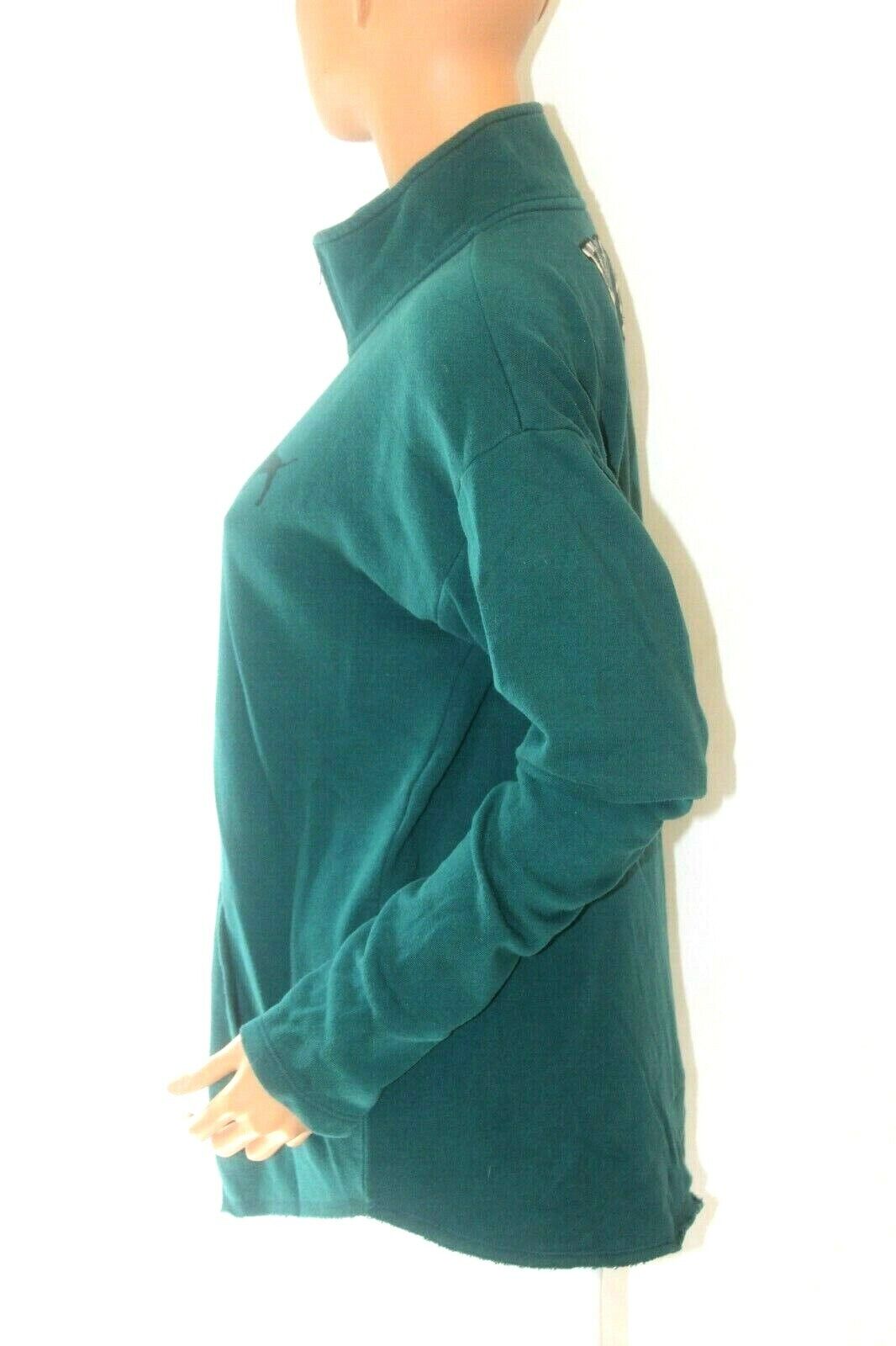 Victorias Secret Embroidered Pink 1/4 Zip Pullover Fleece Green Jacket Sz Medium