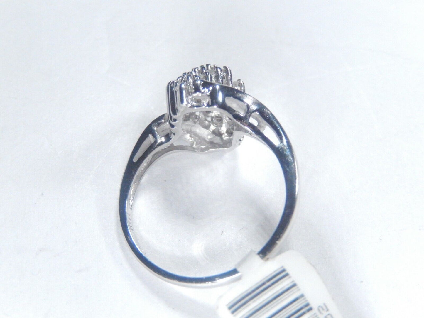 10k White Gold 1/5CT Natural Round Diamond Ladies Ring Sz 6.25