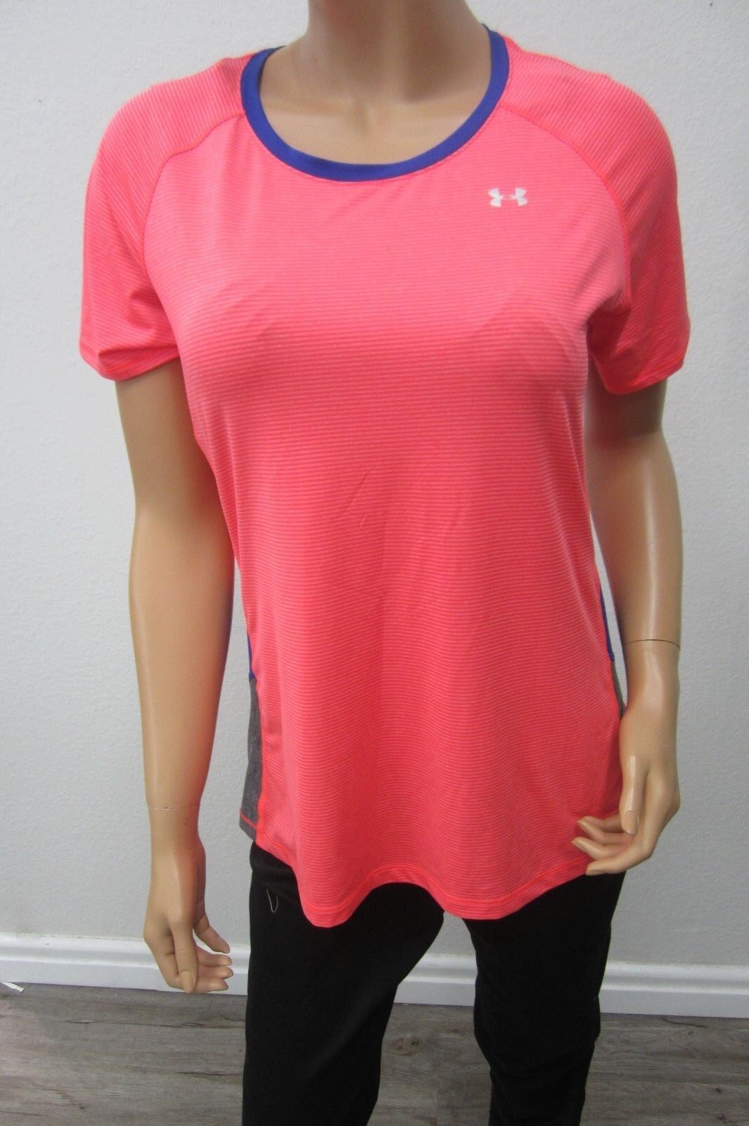 NWT WOMENS UNDER ARMOUR SONIC FITTED HEAT GEAR WORKOUT RUNNING TOP SIZE LARGE