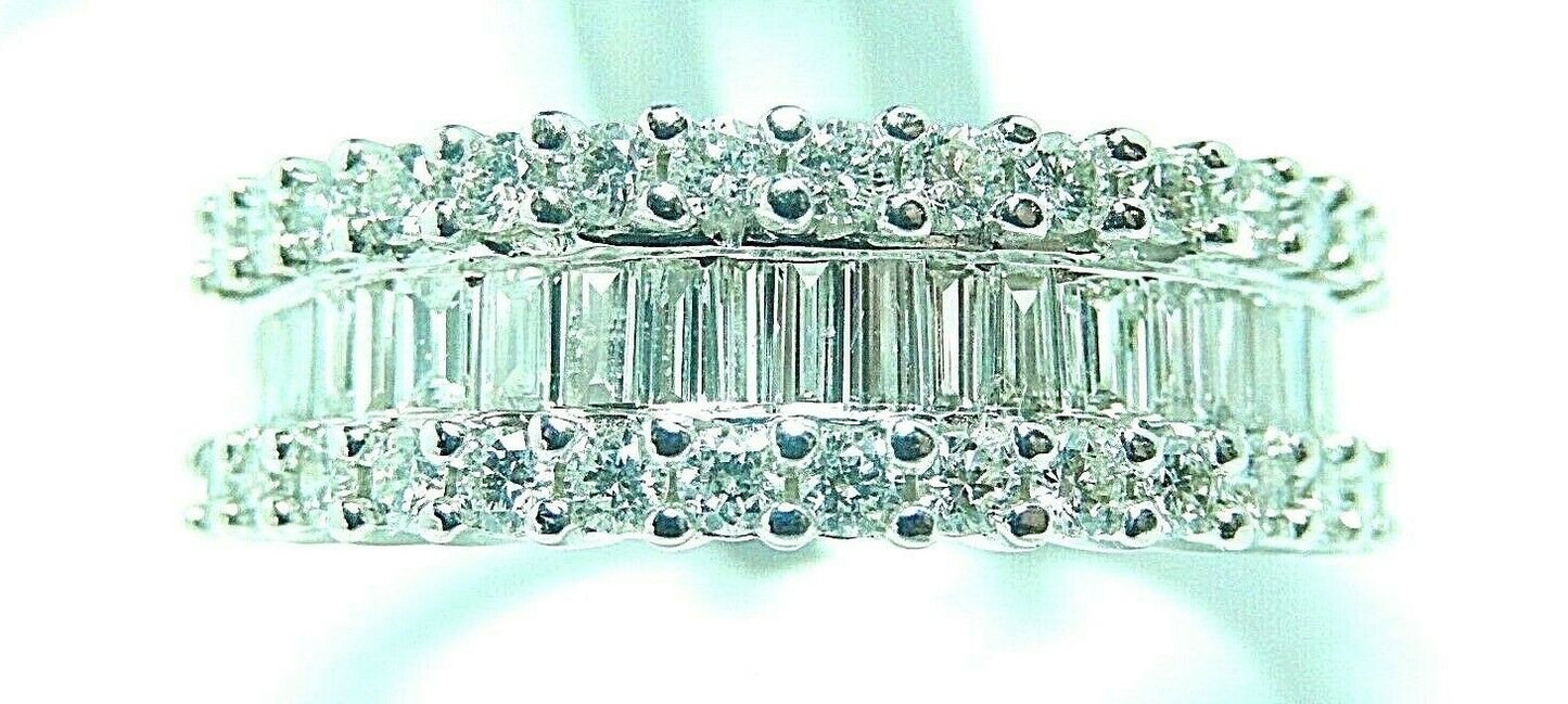 1CT Natural VS Diamond Bridal Wedding Engagement Ring Band 14K White Gold Sz 7.5