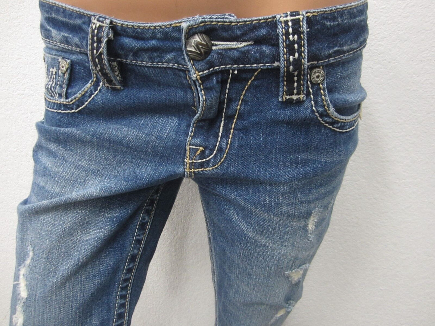 NICE Miss Me Buckle Skinny Jeans Style X1002SP The M Series Med Blue Size 26x31