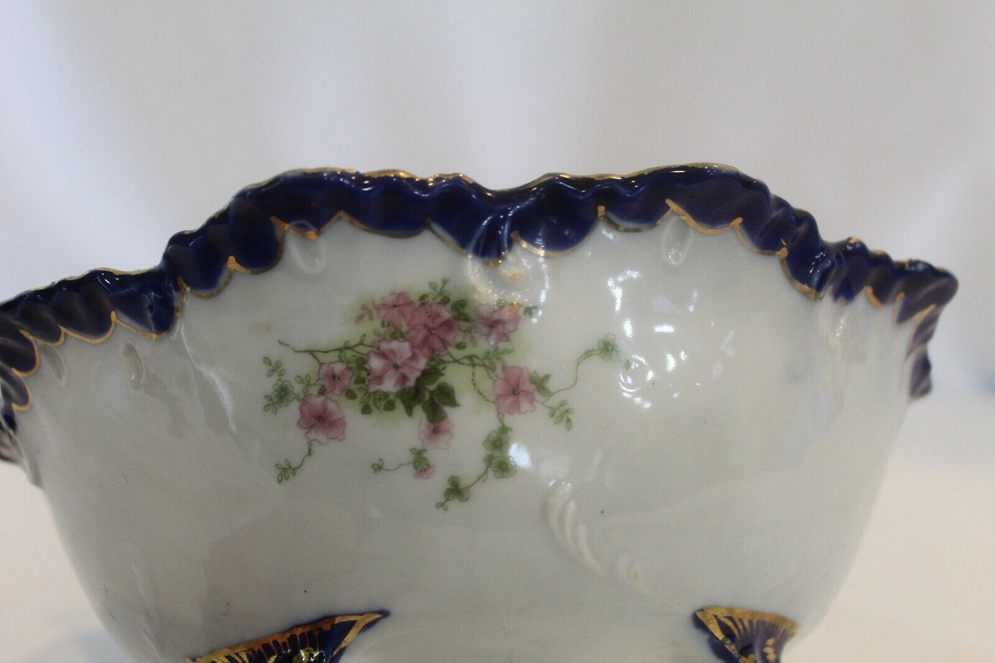 Nagoya SNB Nippon Hand Painted Porcelain Footed Bowl  Gold Painted "STUNNING"