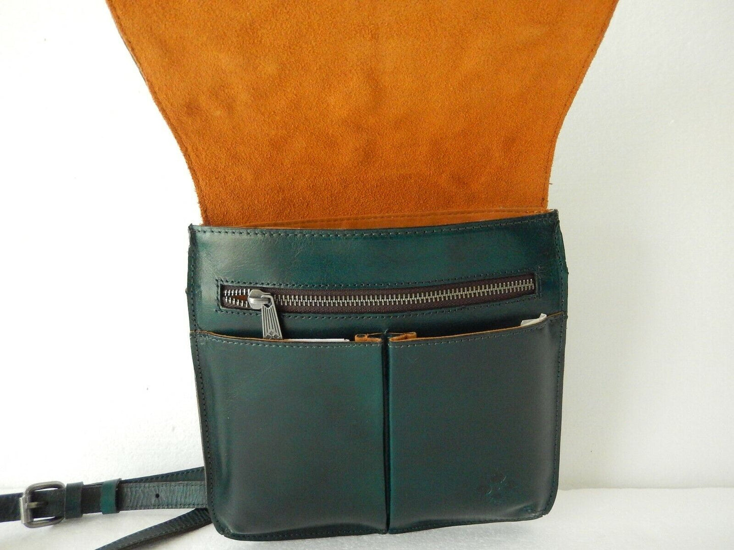 NWOT $189 Patricia Nash-Green Tooled- Granada Crossbody-Floral-Leather