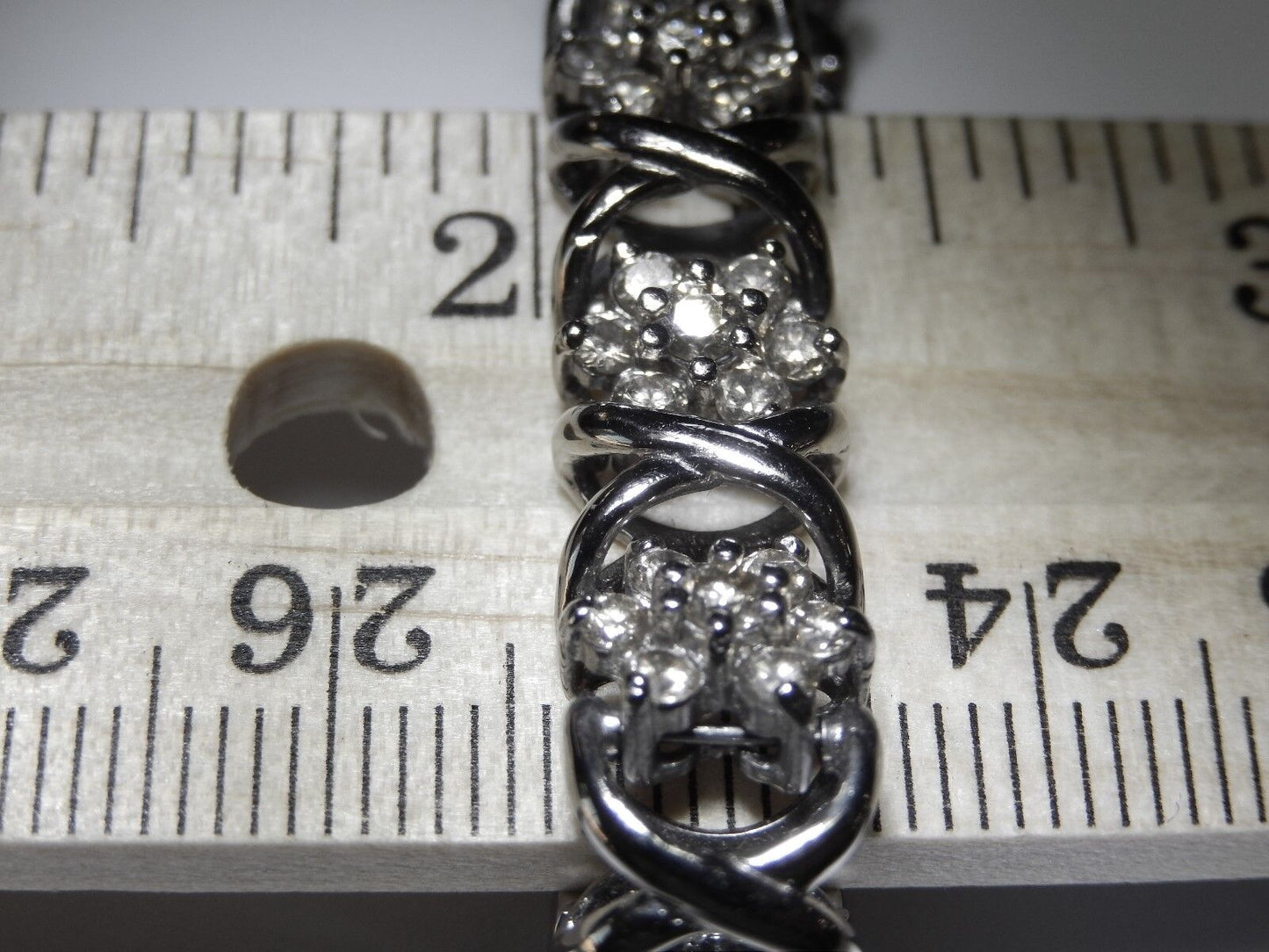 4.75 CT  Natural Round Cut 119 Diamond Heavy Bracelet in 14k White Gold 7.5"