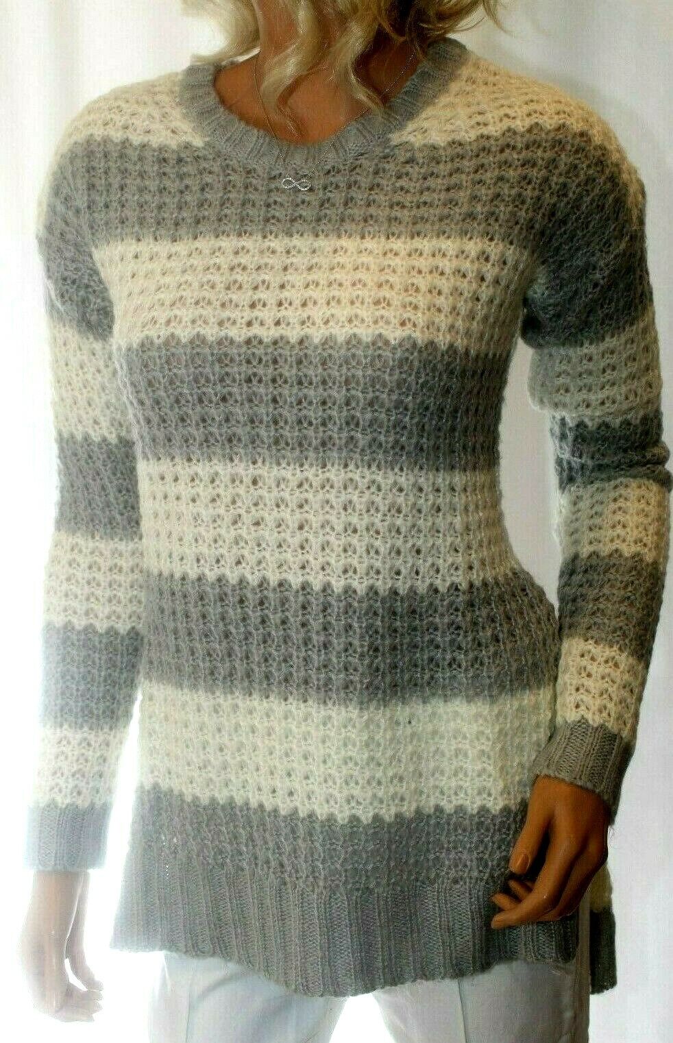 *MINT*  Rue 21 Women's Pullover Knit Sweater Grey & White  Size Small