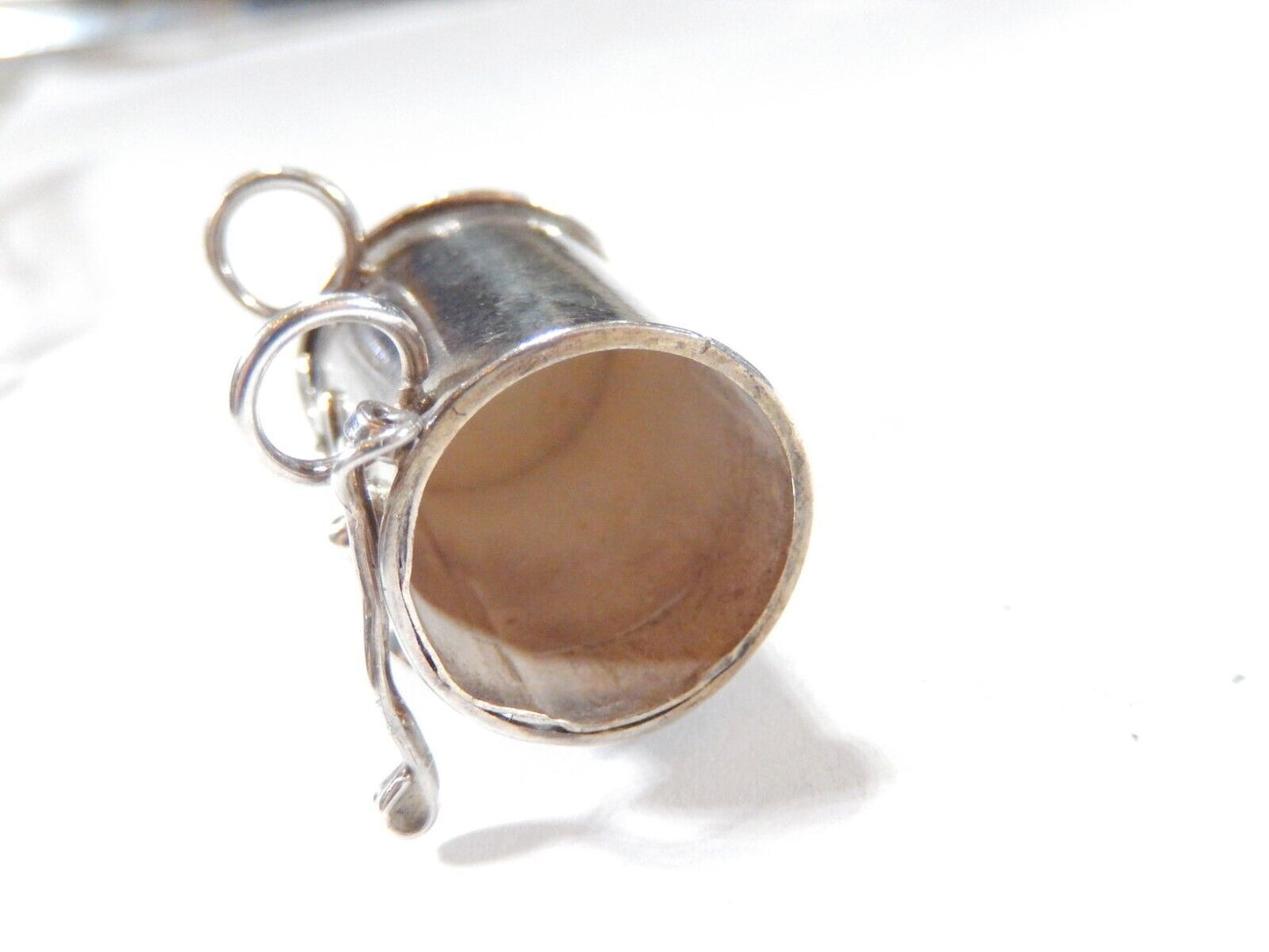 *VINTAGE*   925 Sterling Silver Garnet Poison Pill Box Locket Pendant