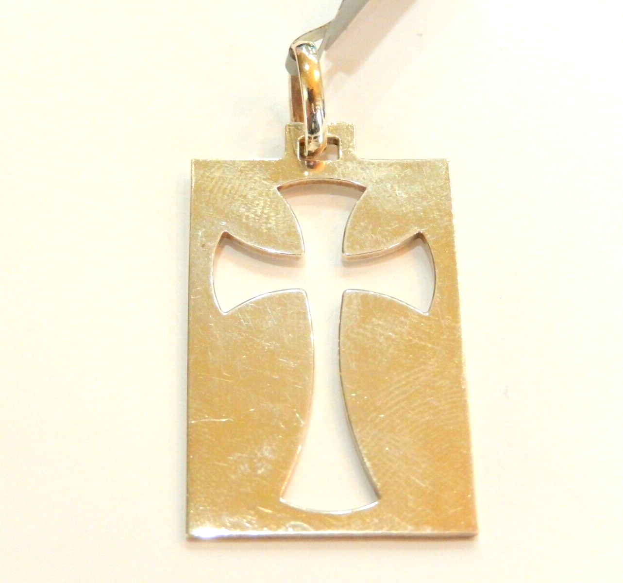 *VINTAGE* - UNOAERRE 800 Silver Cross Cut Out  Pendant 2" x 1"