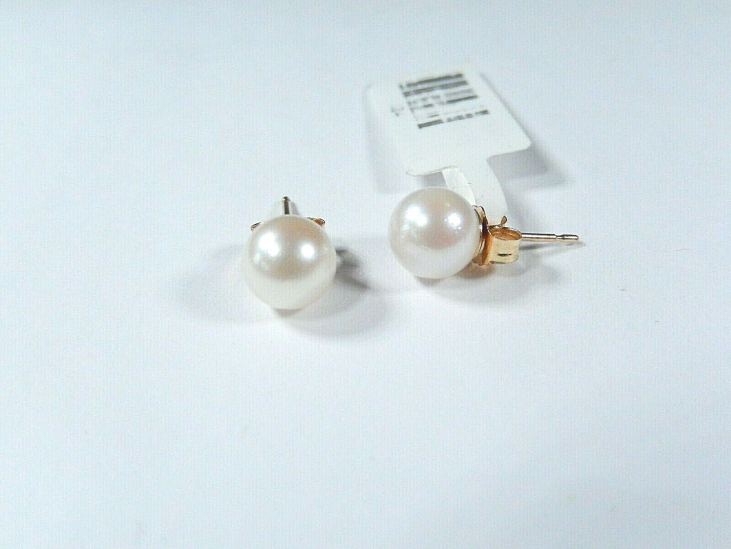 *NWT* 14k Yellow Gold 7mm AAA QUality Cultured Pearl Stud Earrings