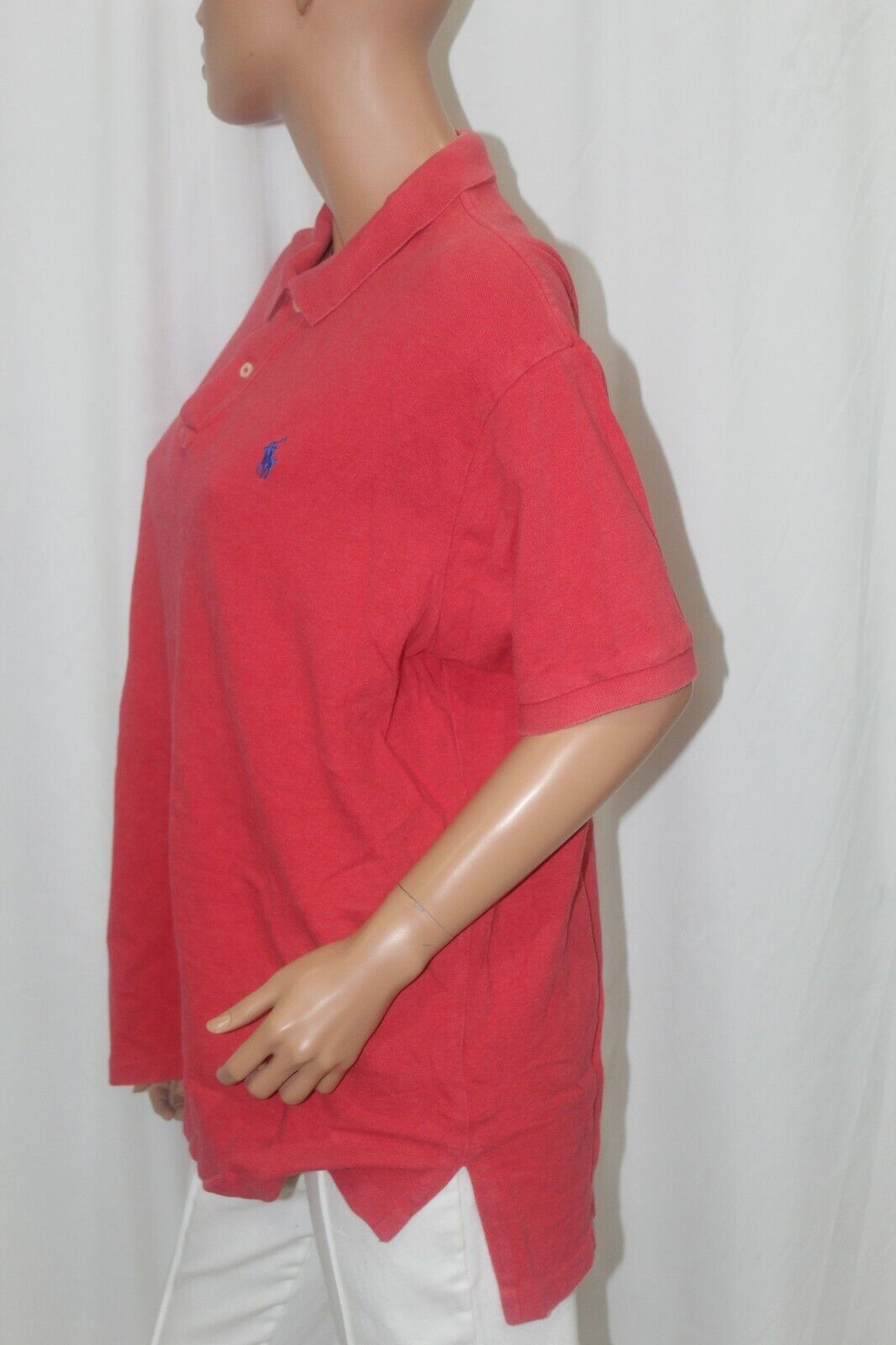 Polo Ralph Lauren Classic Red EXTRA LARGE Mesh Cotton Three Button XL Polo Shirt