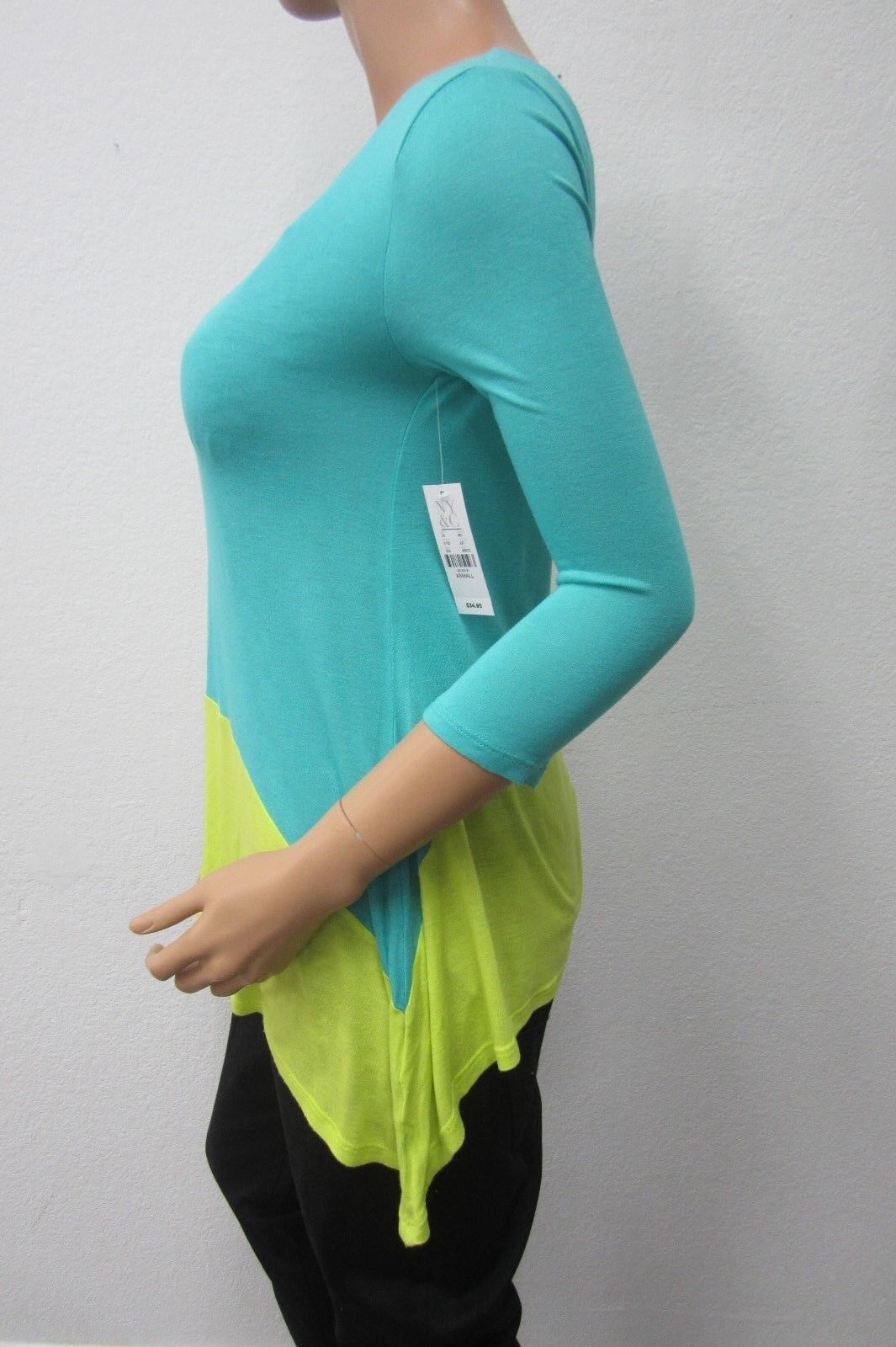 *NWT* New York & Company  SUPER CUTE Top  Stretch Turquoise  Blouse Size XSmall