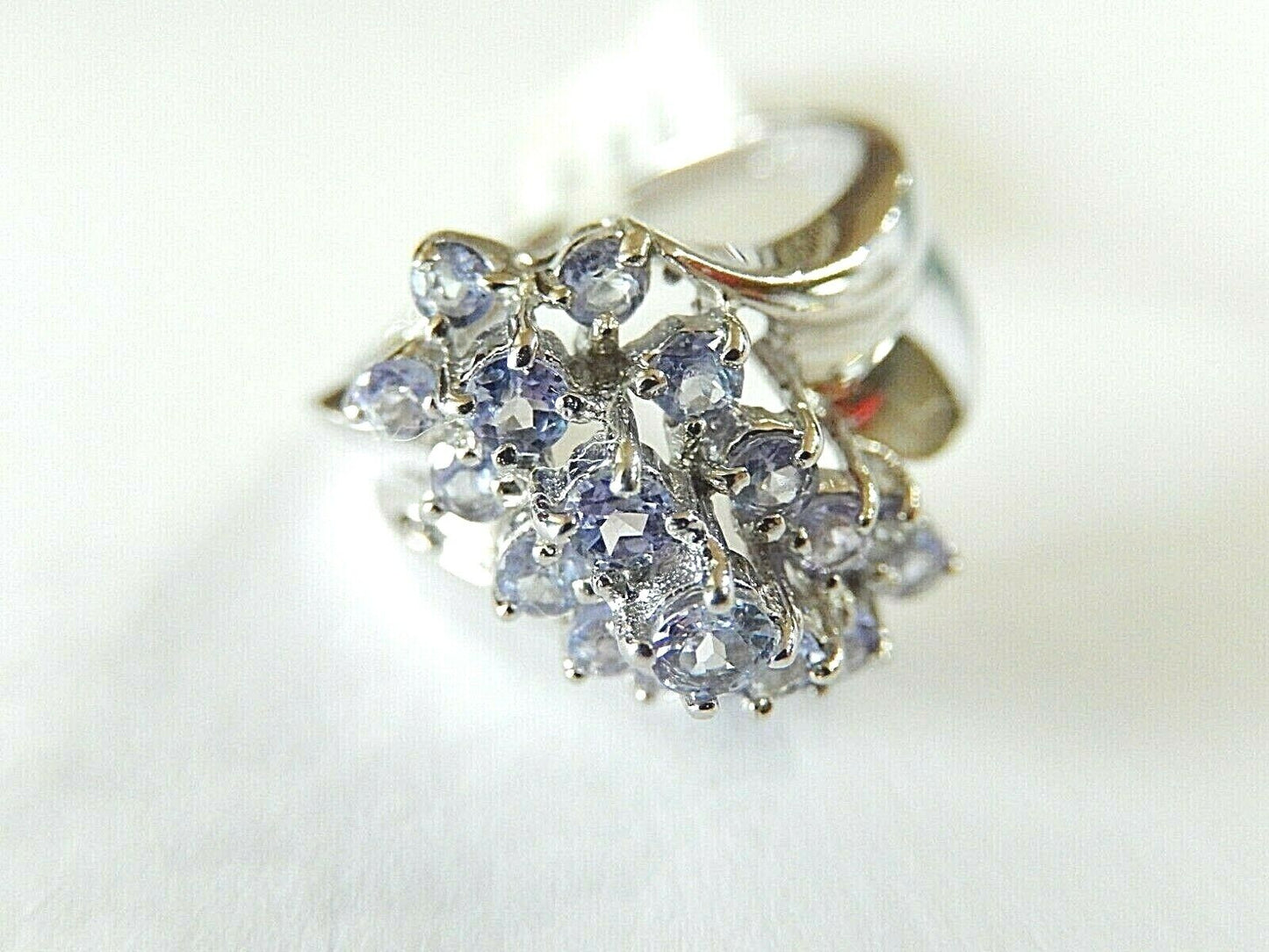 *NWT*  10K White Gold 1.00CT Purple Tanzanite Waterfall Cocktail  Ring Size 7.5