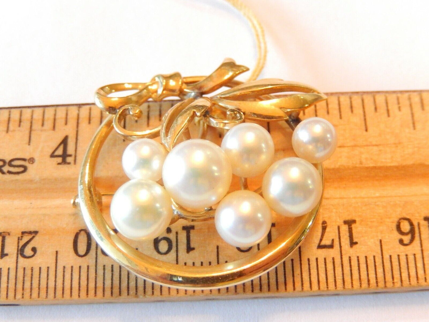 RARE*MIKIMOTO*  VINTAGE 33mm  LARGE AAA SOUTH SEA PEARL 14KT YELLOW GOLD  BROOCH