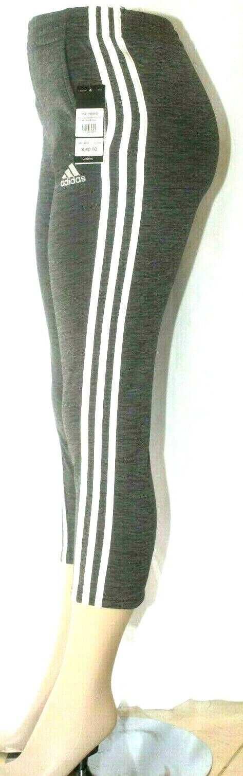 *NWT* $40.  Adidas Grey White Athletic Pants Fleece Lined Warm w/Pockets Sz S(8)