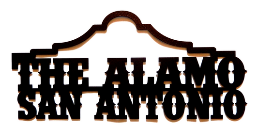 ~NEW~ LARGE - 14ga. - "THE ALAMO SAN ANTONIO" Metal Wall Art - "17.5" x 8"