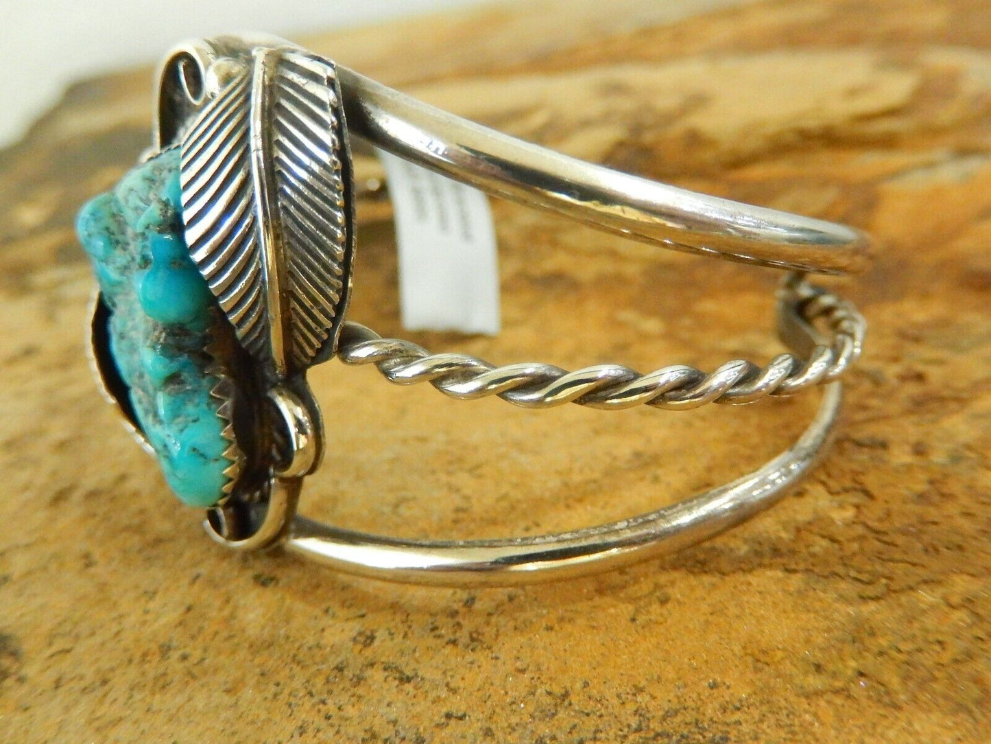 Vintage Large Southwest  Turquoise Sterling Silver Cuff Bracelet