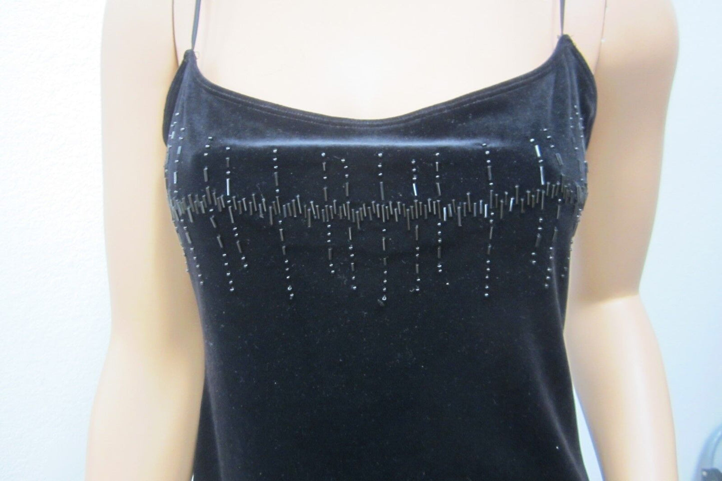 VERY NICE Victoria Secret Black Velvet Beaded Party  Dress Sleeveless Size Small