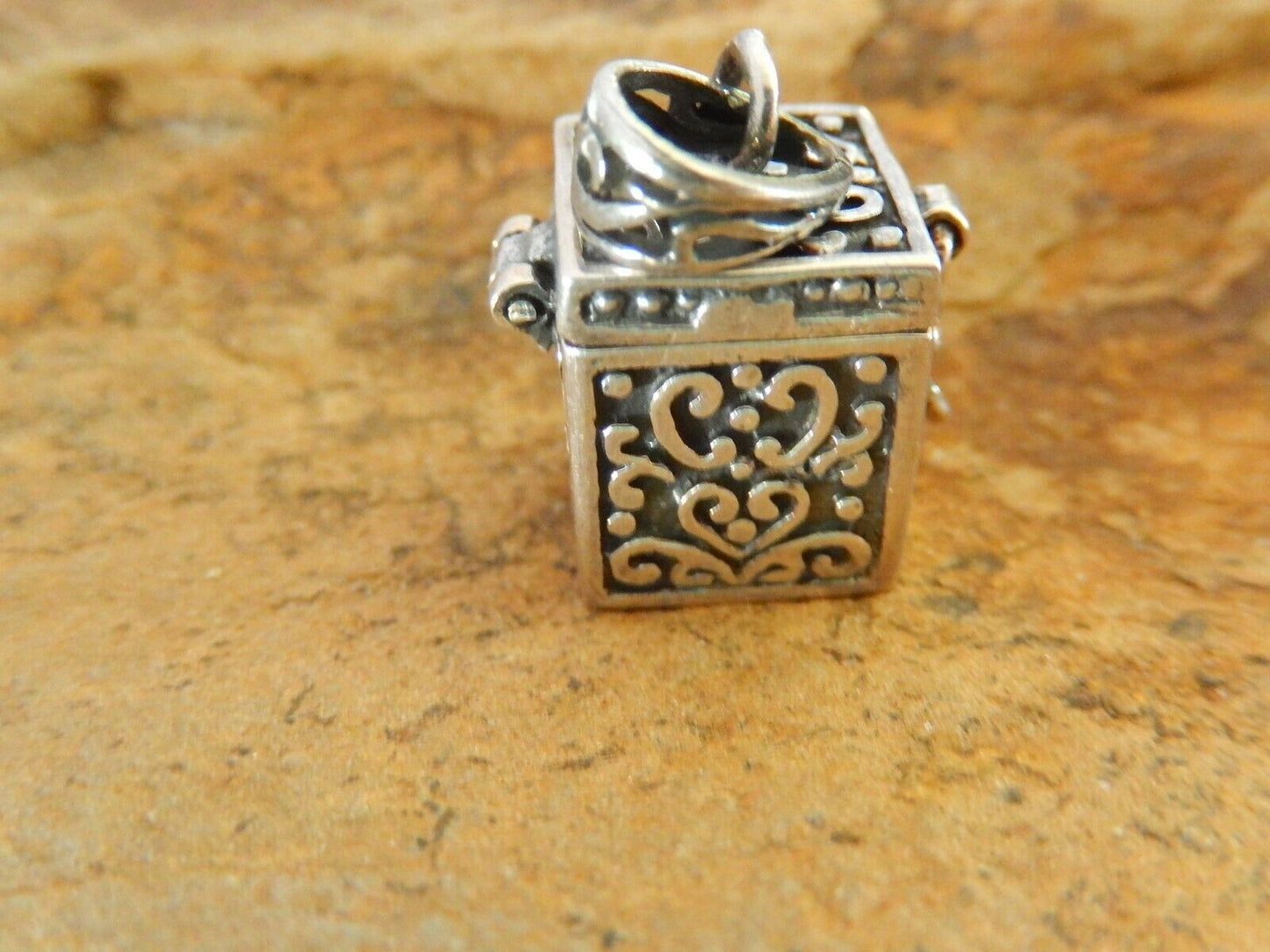 Vintage Art Nouveau Sterling Silver Repoussé Prayer Box Locket Pendant