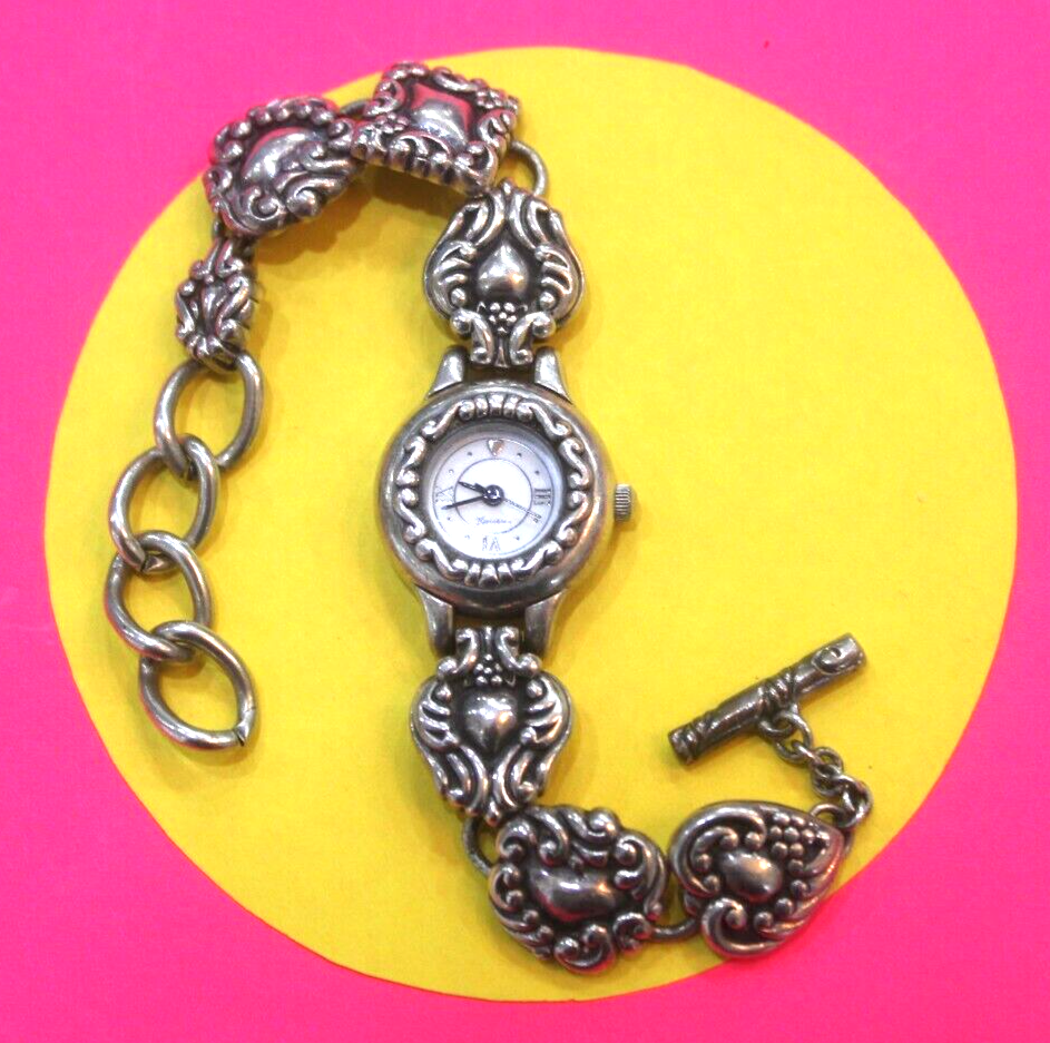 RETIRED Brighton Women's Florence Watch White Analog Dial Silver Tone Hearts