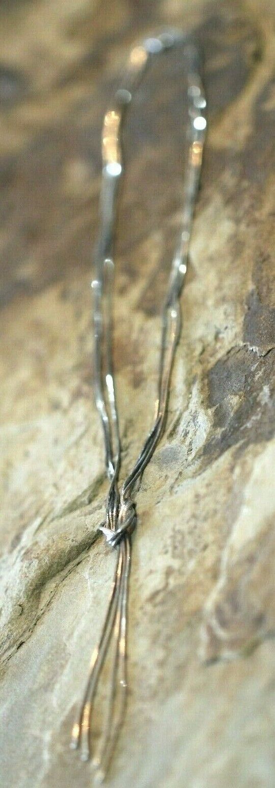 *VINTAGE*  Sterling Silver Three Strand  Infinity Necklace 16" With 3" Drop