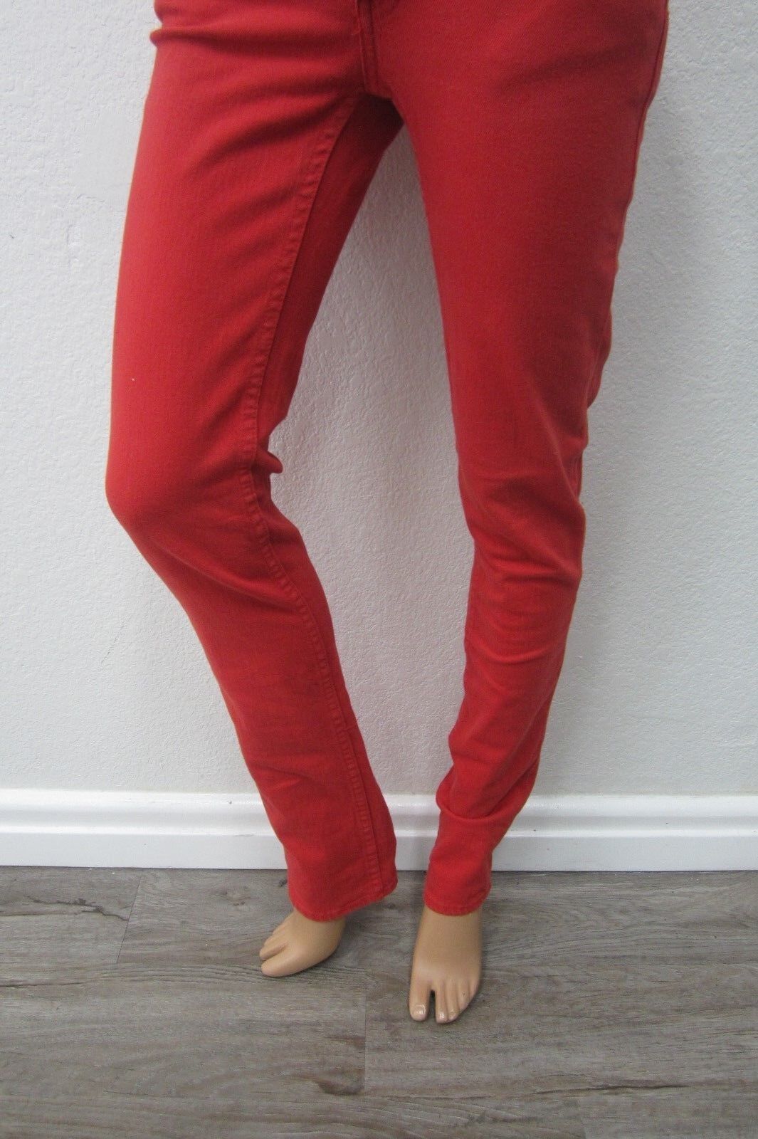 Ralph Lauren Sport Womens Red Skinny Leg Jeans  Pants Blue Label Sz W25 x L33