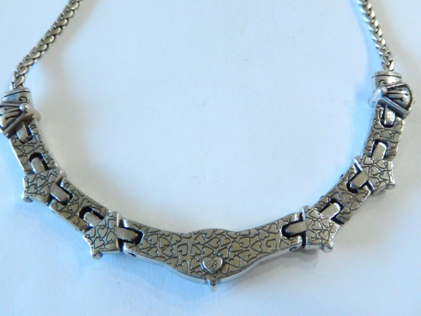 *RETIRED*  BRIGHTON Silver Tone Link Statement Necklace  18”