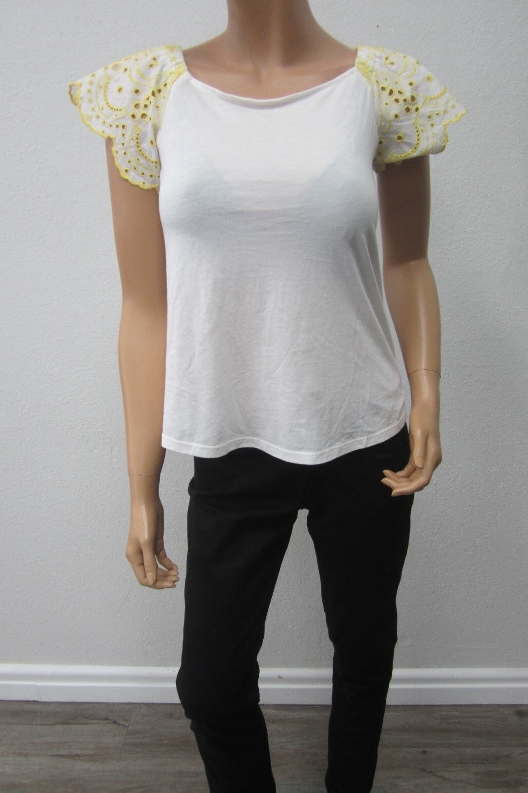 *NWT*  Ann Taylor Loft Petites CUTE Embroidered Perforated Cutout Top Sz XXS/P