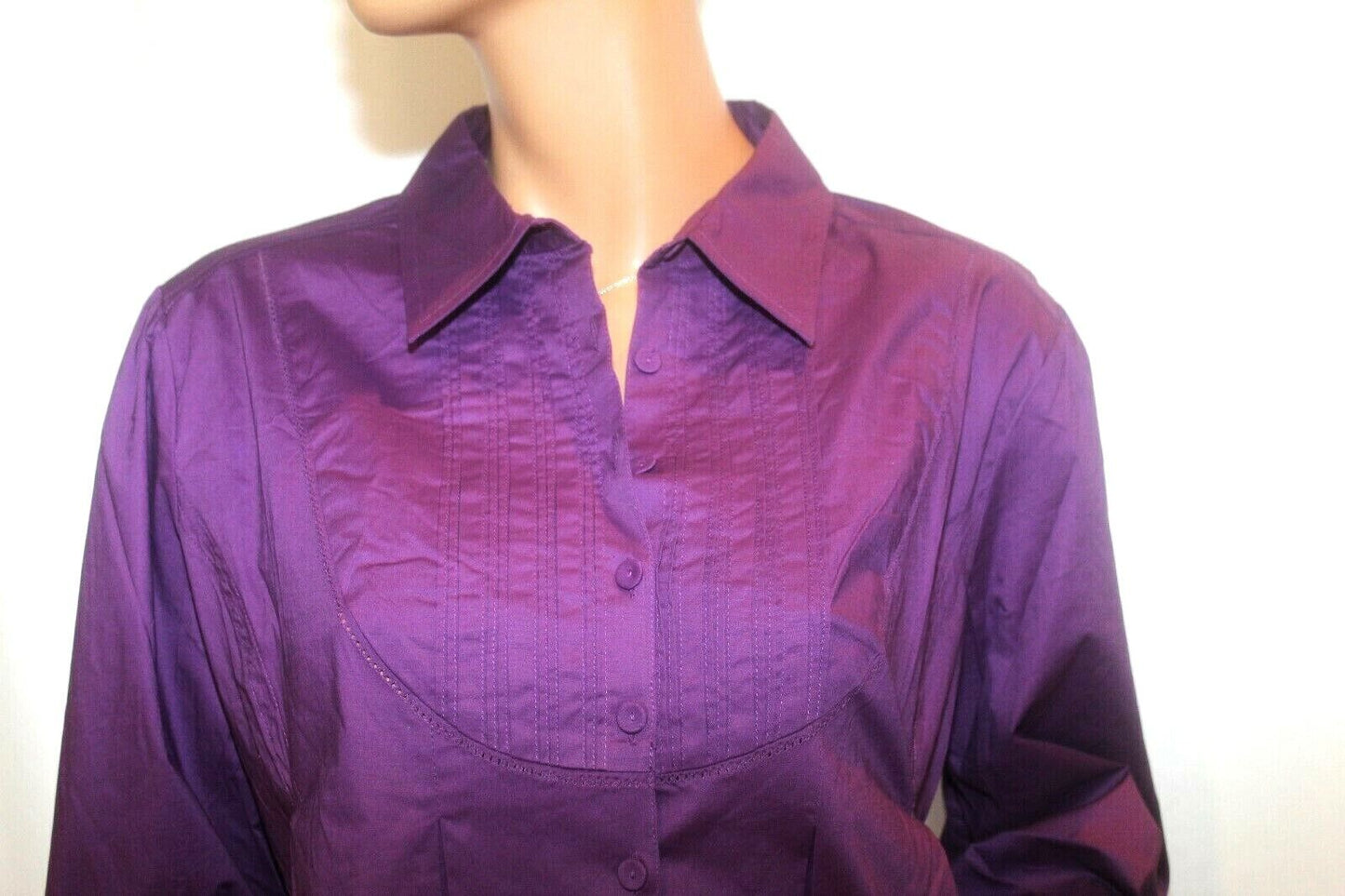 *NWOT* Motto QVC Women's Purple Long Sleeve Button Down Blouse Size Large